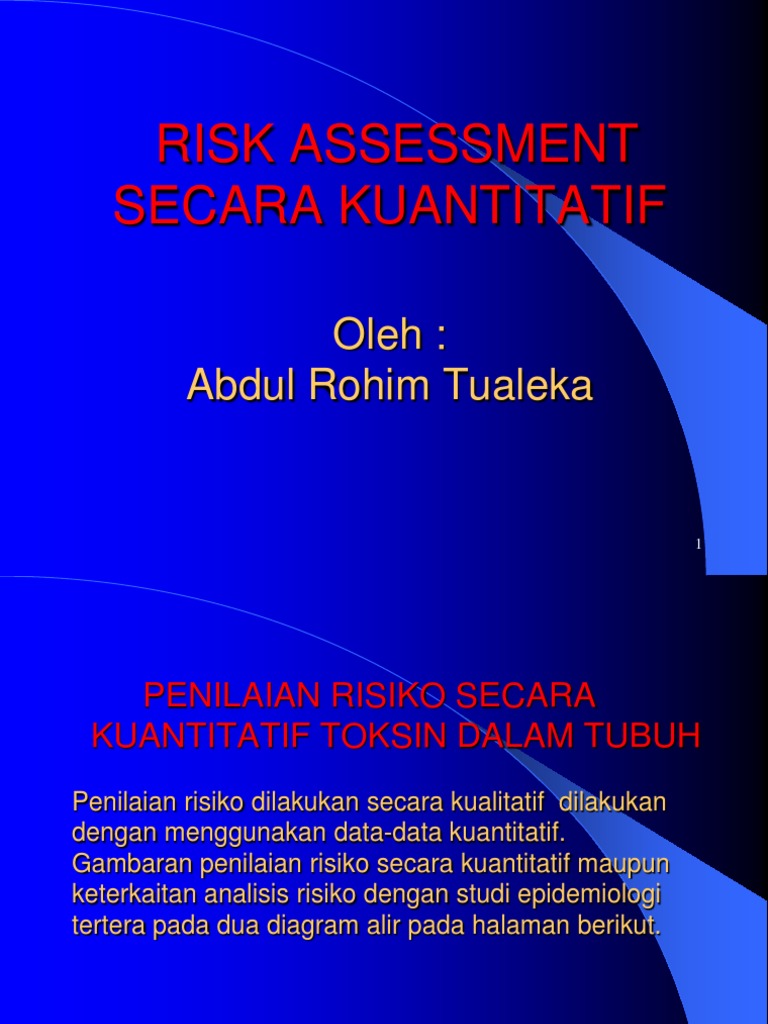 Analisis Risiko Toksin Secara Kuantitatif | PDF