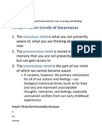 Freud's Three Levels of Awareness: Personality