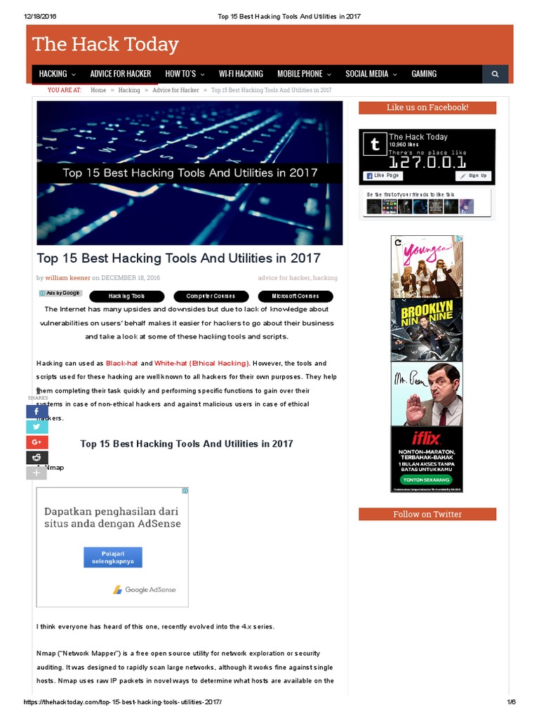 Best Hacking Tools and Utilities 2017 | PDF | Security Hacker | Password