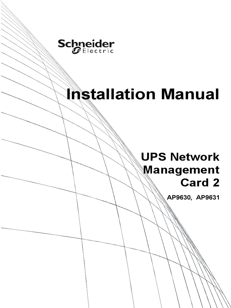 Installation Manual UPS Network Management Card 2 PDF Secure Shell