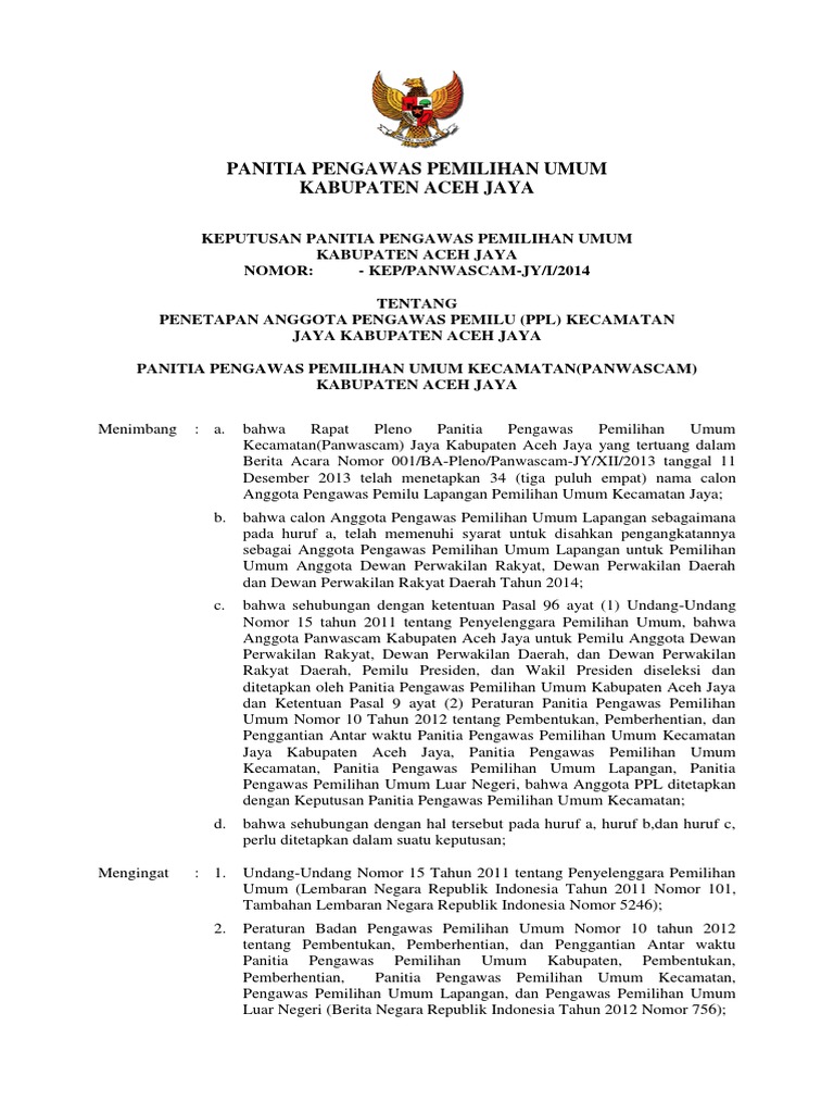 Panitia Pengawas Pemilihan Umum Kabupaten Aceh Jaya