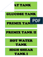 Fat Tank Glucose Tank Premix Tank I Premix Tank Ii Hot Water Tank High Shear Tank I
