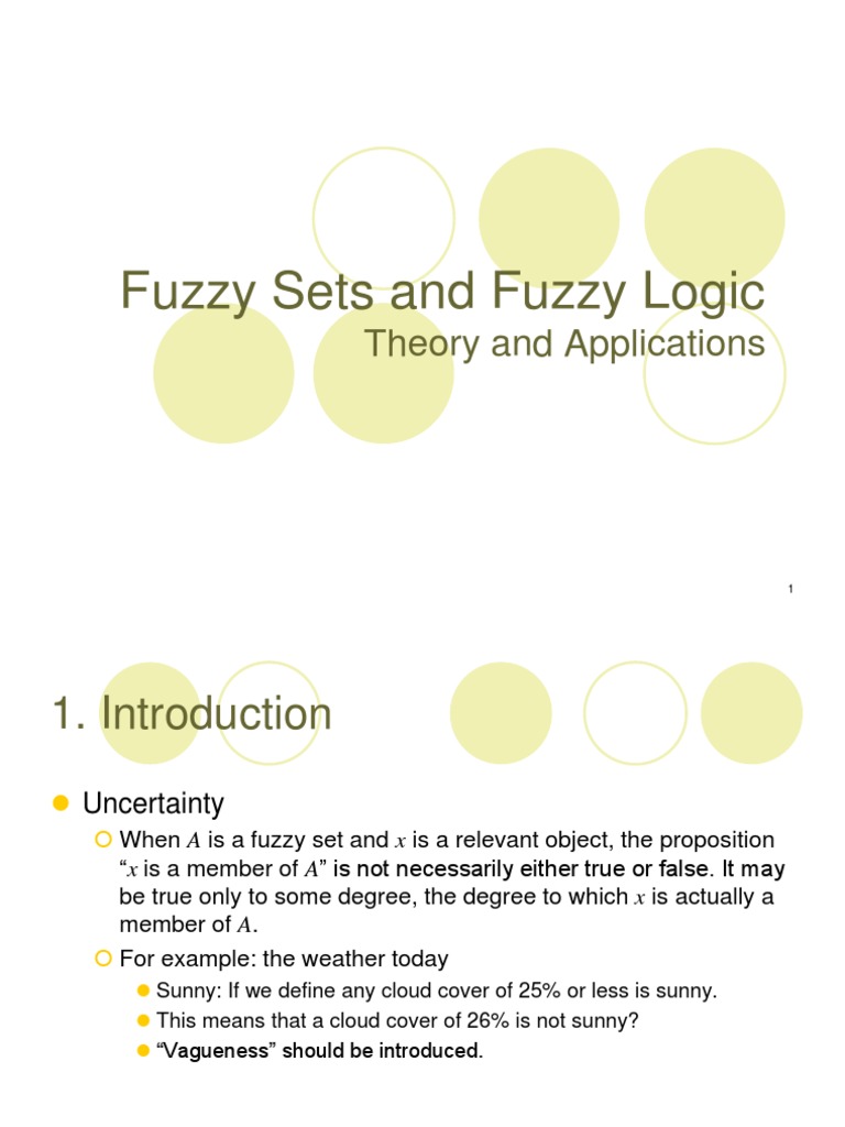 Fuzzy Sets and Fuzzy Logic | Download Free PDF | Fuzzy Logic | Function ...
