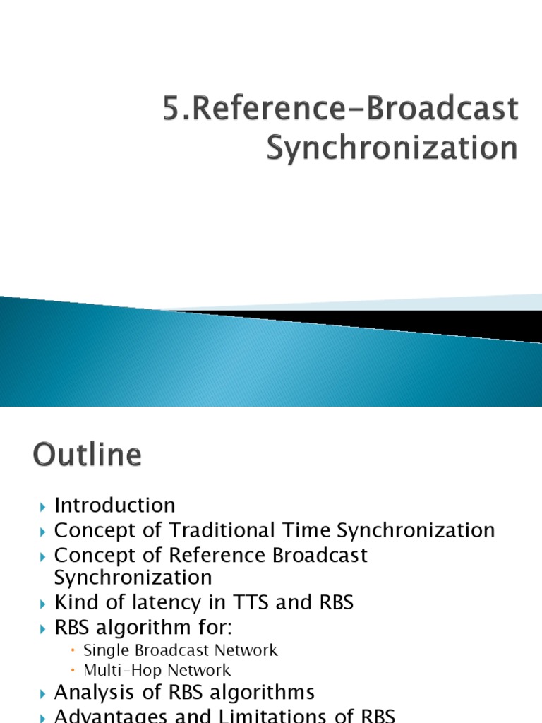 RBS: Efficient Time Sync in Networks | PDF | Latency (Engineering ...