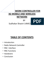 Radio Network Controller For 3G Mobile and Wireless Network: BY Sudhakar Shastri-14MCE1009