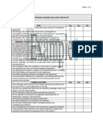 Process Hazard Analysis Checklist