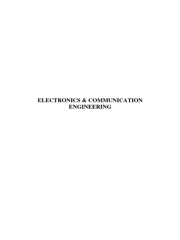 Electronics & Communication Engineering PDF Electronics