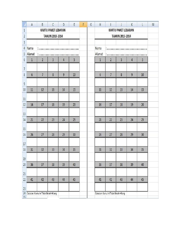 Kartu Paket Lebaran 2018