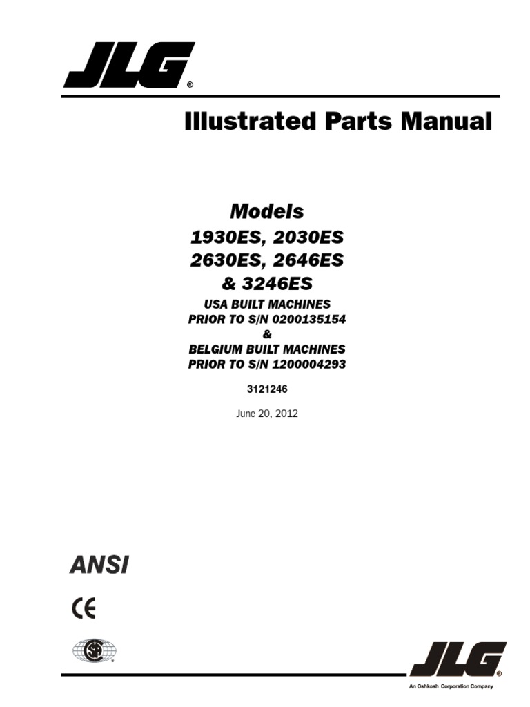 JLG ES Scissor Lifts Parts Manual | PDF | Machines | Axle