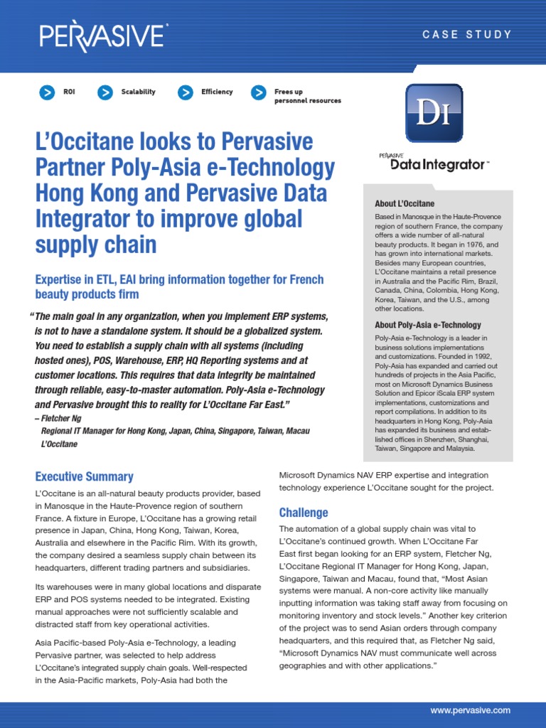 LOccitane Improves Global Supply Chain Case Study 2008 | PDF ...