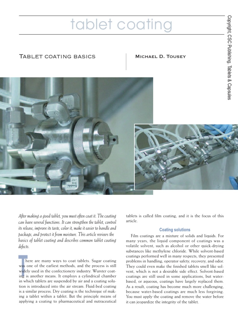 Tablet Coating Basics | PDF | Tablet (Pharmacy) | Chemical Engineering