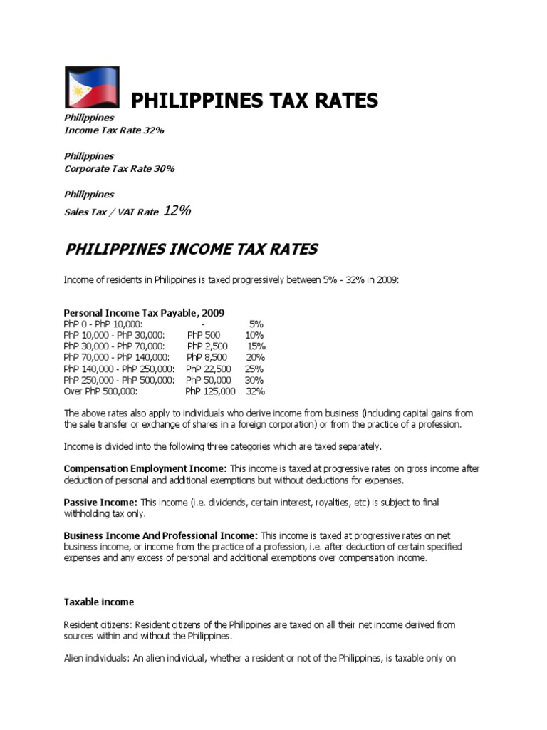 Categories of and Tax Rates PDF Corporate Tax Taxes