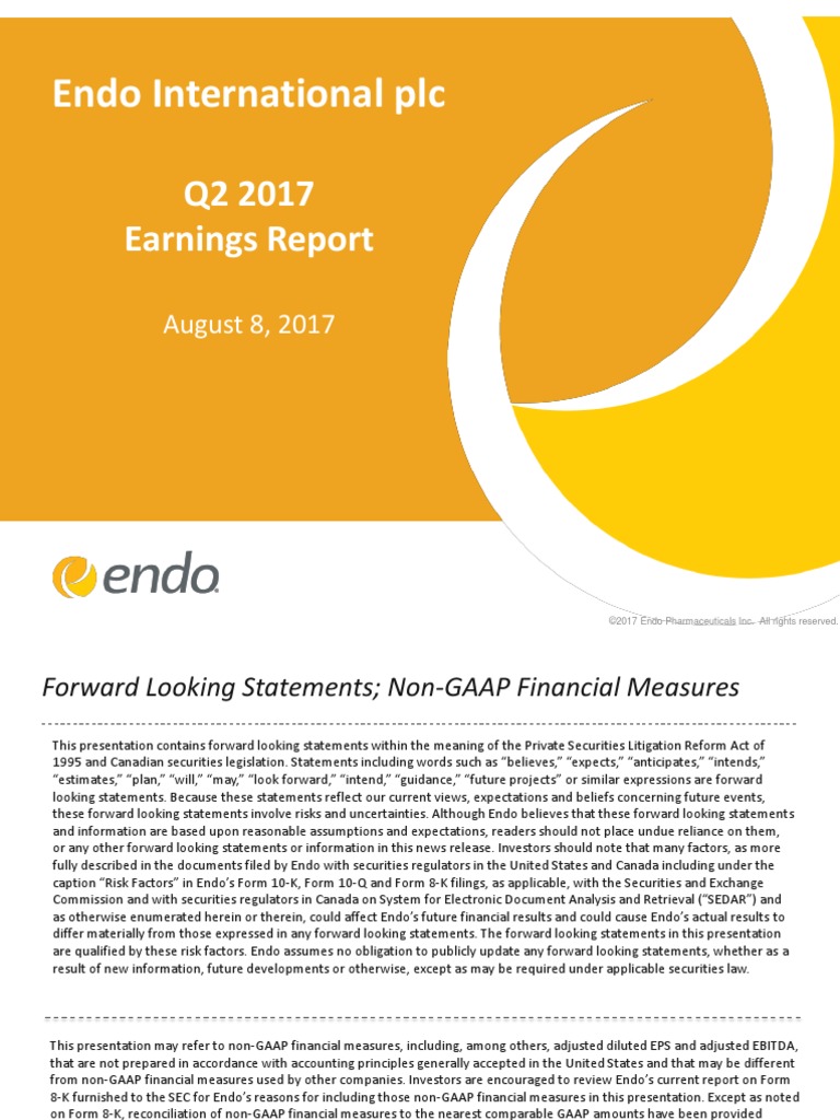 Endo International plc Q2 2017 Earnings Report