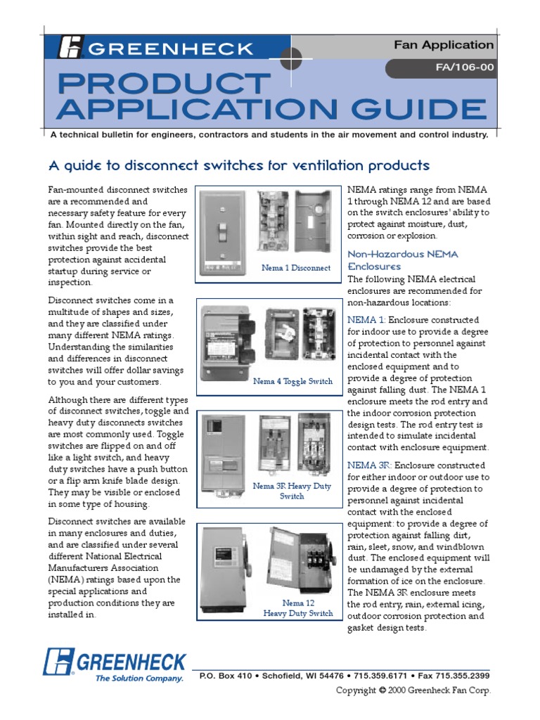 A Guide To Disconnect Switches For Ventilation Products | PDF | Switch ...