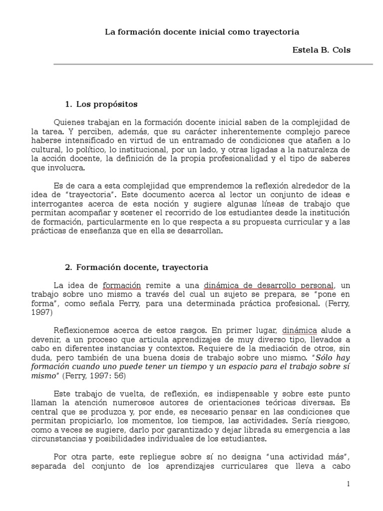 Trayectoria en Formación Docente Inicial | PDF | Plan de estudios ...