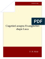 F. B. Hole-Cugetări Asupra Evangheliei După Luca PDF