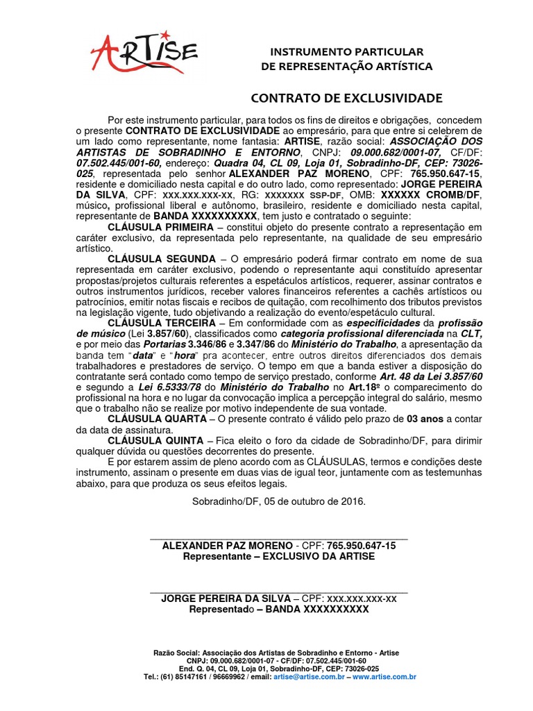 Argumentos Em Busca Da Opcao De Exclusividade