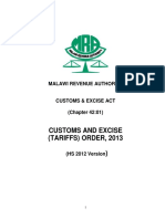 Malawi Customs and Excise Tariff 2017-2018