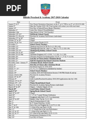 2017-2018 calendar