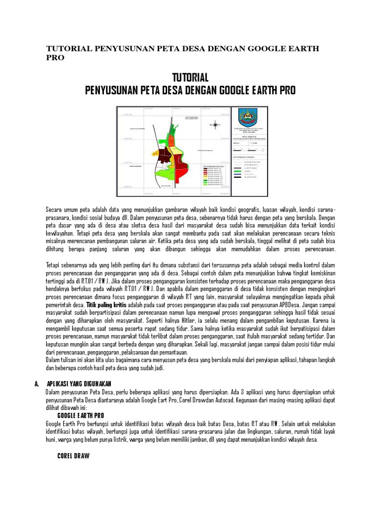 Tutorial Peta Desa dengan Google Earth Pro | PDF