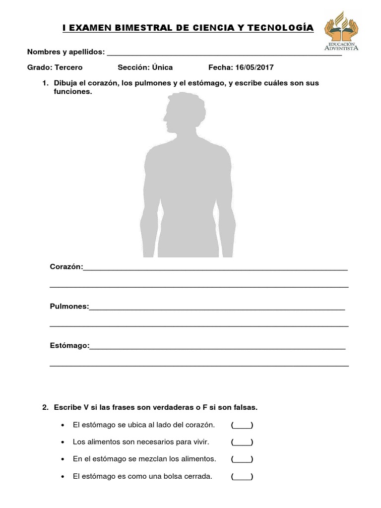Examen Bimestral de Ciencia y Tecnología | PDF | Relaciones personales ...