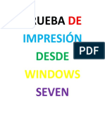 Prueba de Impresión Desde Windows Seven