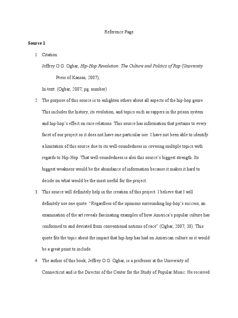 Annotated Bibliography Hip Hop Music Black Feminism