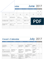 Cesars Orientation Calendar