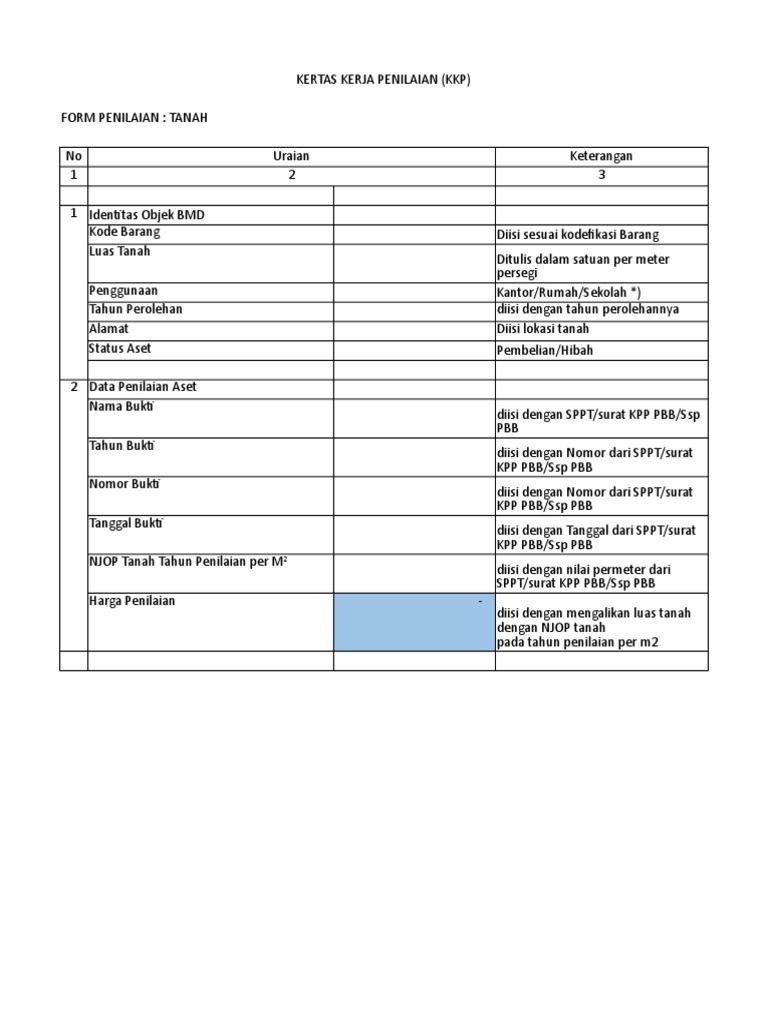 Kertas Kerja Penilaian | PDF