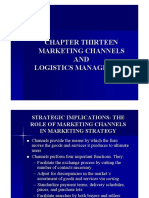 Chapter Thirteen Marketing Channels AND Logistics Management
