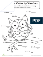 Owl Color by Number PDF