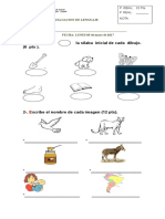 Evaluacion Letra L P M El La y de Con