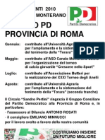 Manifesto Sugli Interventi 2010 Del Gruppo PD Provincia Di Roma