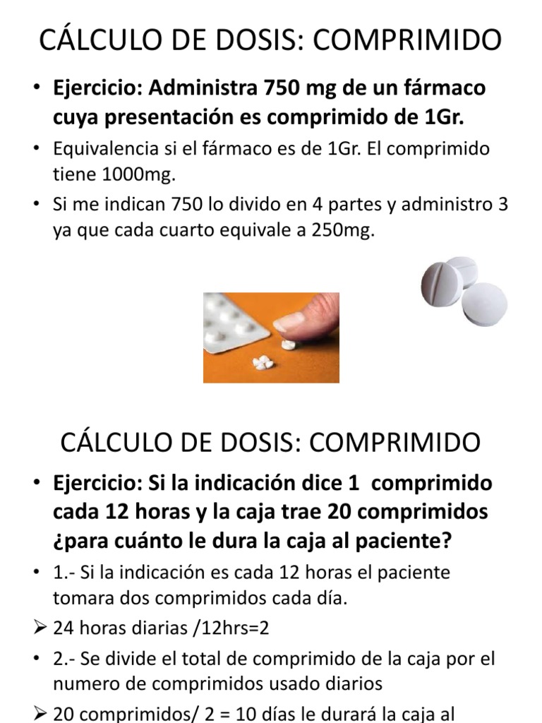 Cálculo de dosis de comprimidos | PDF