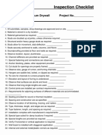 Inspection Checklist Metal Framing Gypsum Drywall