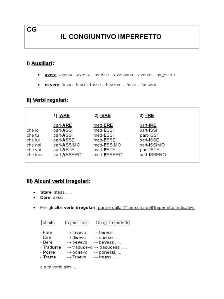 72408104cg Congiuntivo Imperfetto Doc