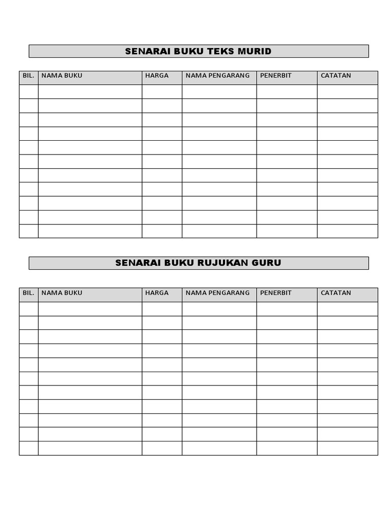 Senarai Buku Teks Murid | PDF