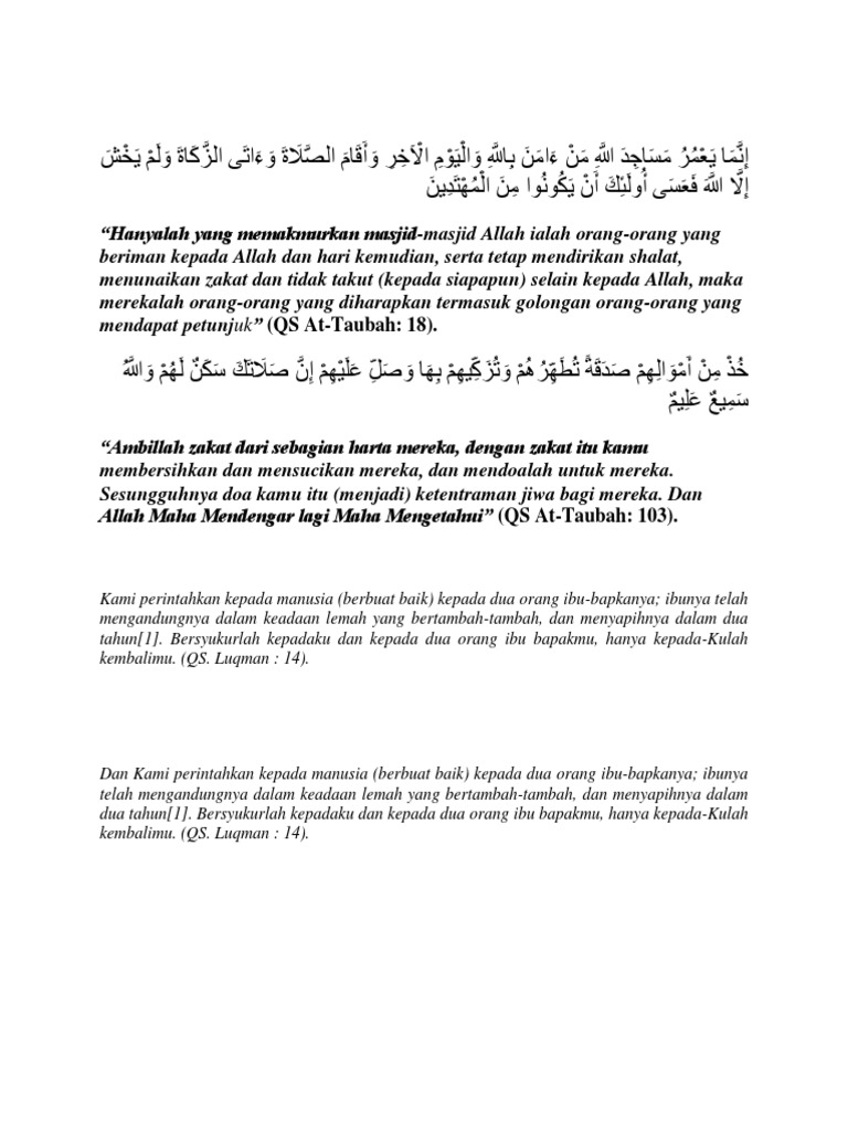 Dalil Alquran Ttg Kemakmuran Masjid Pdf