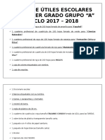 Lista de Útiles Escolares de Tercer Grado