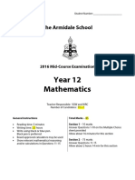 TAS Mathematics Mid Course Exam 2016
