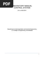 Laboratory Manual Control System: B.E 4 SEM