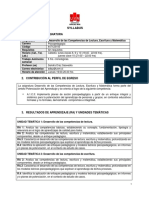 Syllabus Desarrollo de Competencias de Lectura, Escritura y Matemáticas