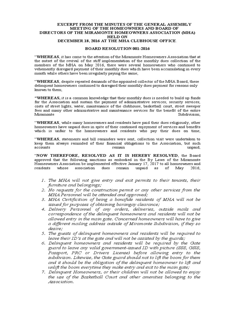 Delinquent Members Board Reso 012016 Justice Crime & Justice