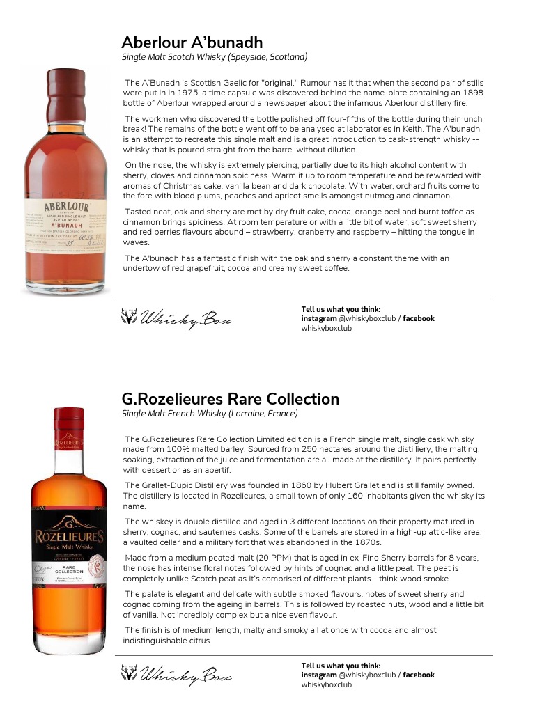 WhiskyBox Tasting Notes v2 Scotch Whisky Whisky