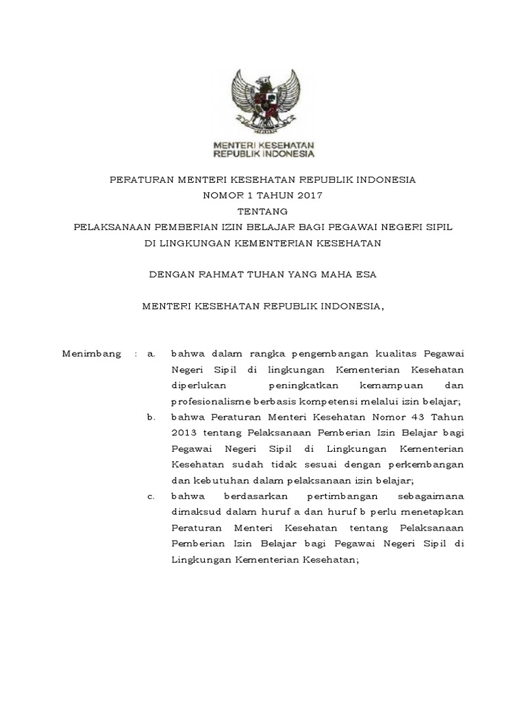 PMK_No._1_ttg_Pemberian_Izin_Belajar_Bagi_PNS_Lingkungan  