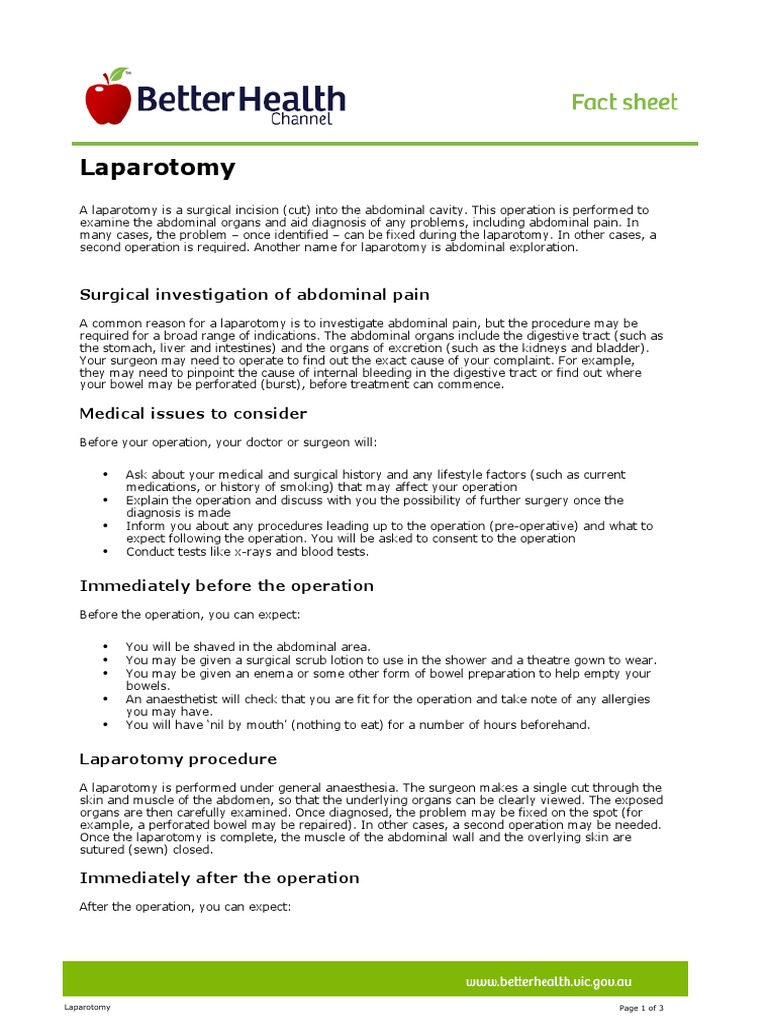 Laparotomy.pdf Surgery Health Care