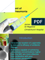 Treatment of Legionella Pneumonia: James Yew