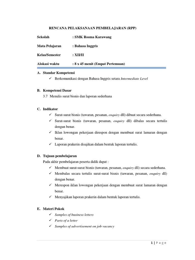 Contoh Laporan Prakerin Dalam Bahasa Inggris Jurnal Siswa