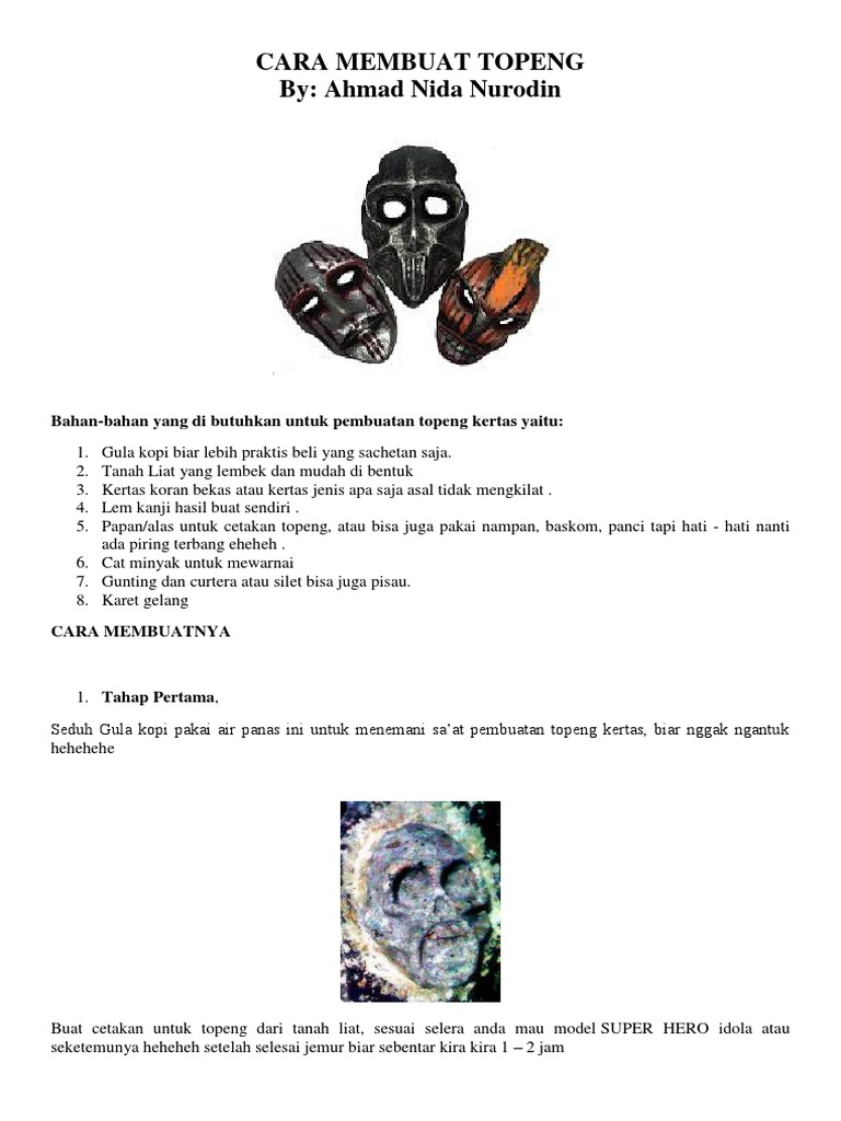 Tutorial Membuat Topeng | PDF