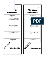 Writing Checklist Capitals Writing Checklist Capitals: Ending Marks Ending Marks